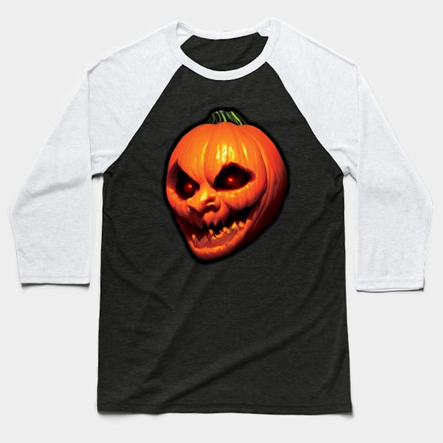 Jack-o-Lantern Baseball T-Shirt by Cosmic Capricorn